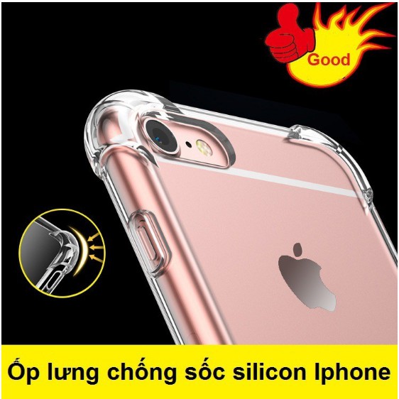 Ốp lưng dẻo chống sốc cho iPhone7 plus  X/ XS/ XR/ XS Max, 11, 11 Pro, 11 pro max, 12 mini, 12, 12 Pro MaxTrong suốt