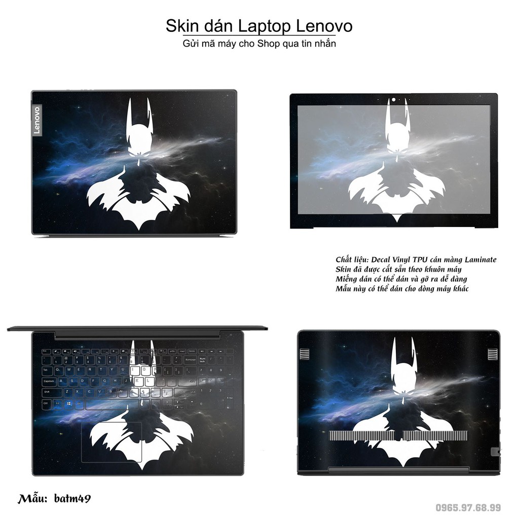 Skin dán Laptop Lenovo in hình Người dơi _nhiều mẫu 2 (inbox mã máy cho Shop)