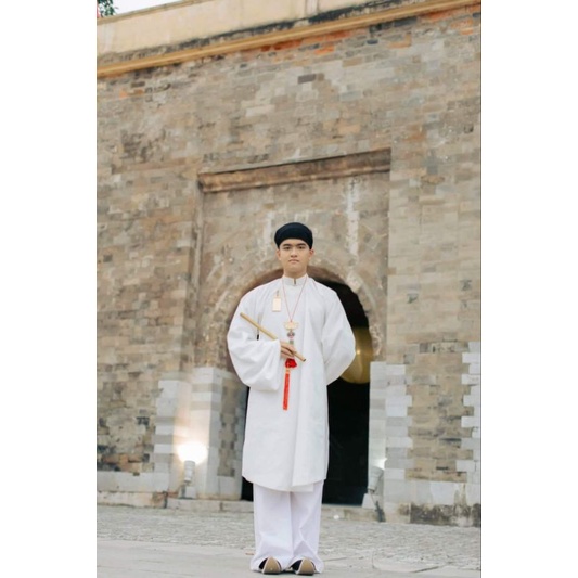 Tặng khăn xếp_Áo dài kỷ yếu_áo tấc nam  Việt phục