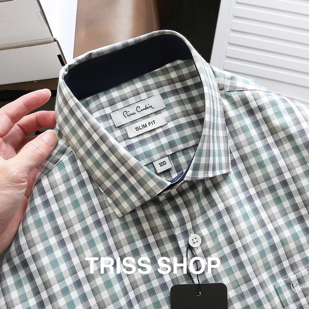 Áo Sơ Mi Nam Ngắn Tay P.Cardin 6 Chất Liệu Cotton Form Slimfit