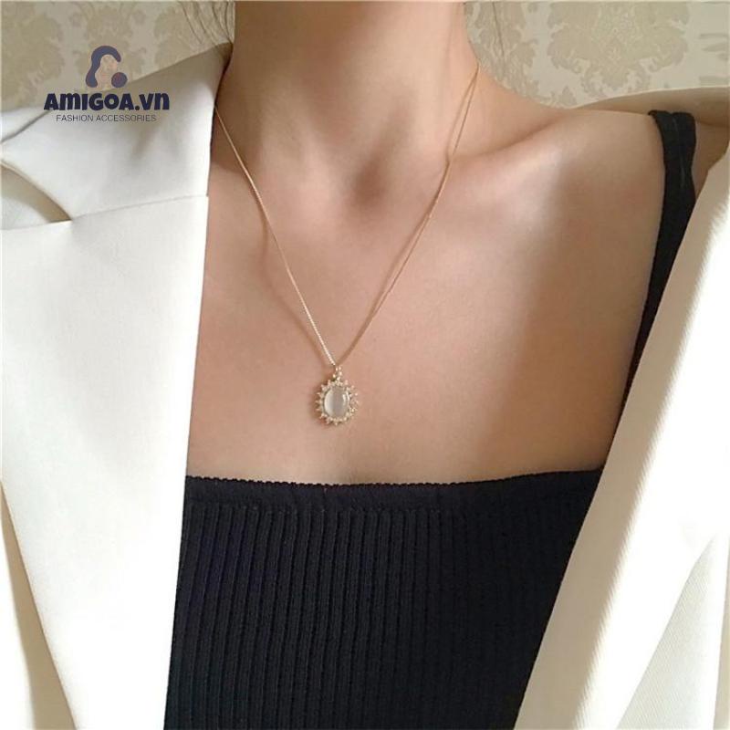 ✨✨Vòng cổ mặt đá mắt mèo phong cách retro thời trang cho nữ