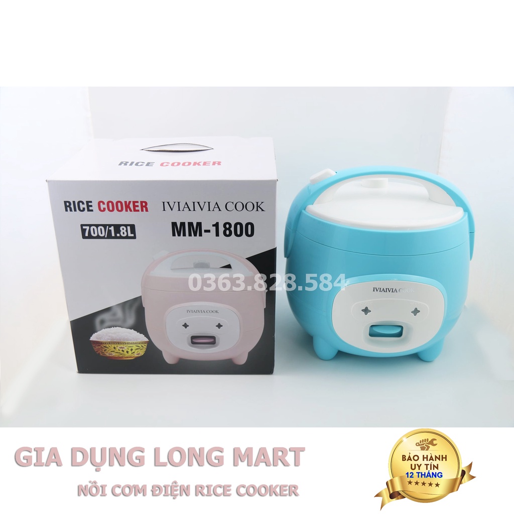 Nồi cơm điện IVIAIVIA COOK MM-1800 Dung tích 1.8L Công xuất 700W Lòng Siêu Dày Cơm Ngon,  Bảo Hành 12 Tháng