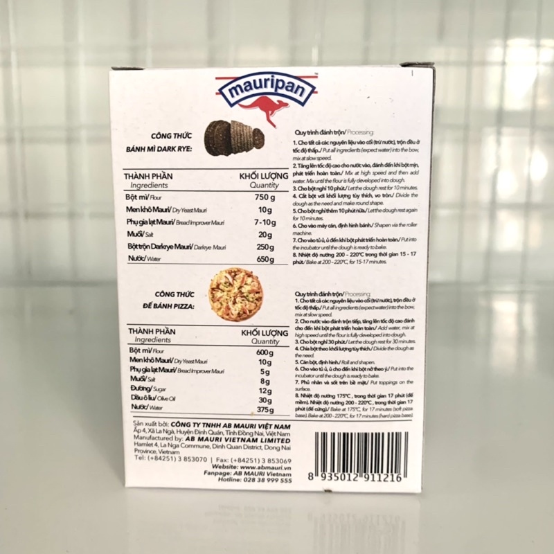 Men Nở, Men Khô Mauripan (Hộp 5 Gói x 10g)