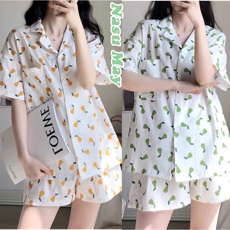 BỘ NGỦ NỮ CAXA 🦋 SET PIJAMA MẶC NHÀ 2 MÀU XANH CAM🦋