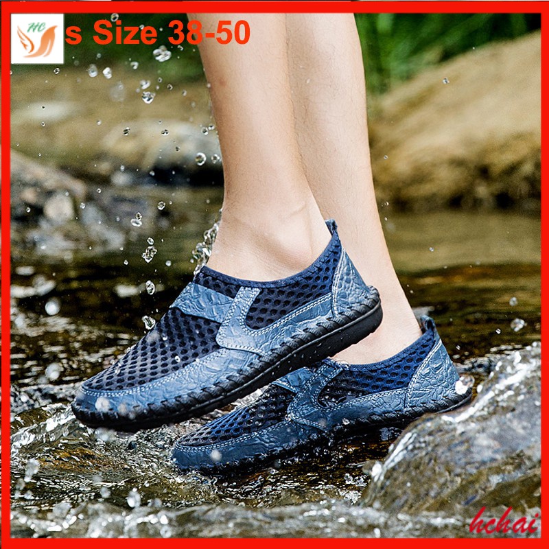 Giày Thể Thao Dạng Lưới Thoáng Khí plus size 38-50 Cho Nam