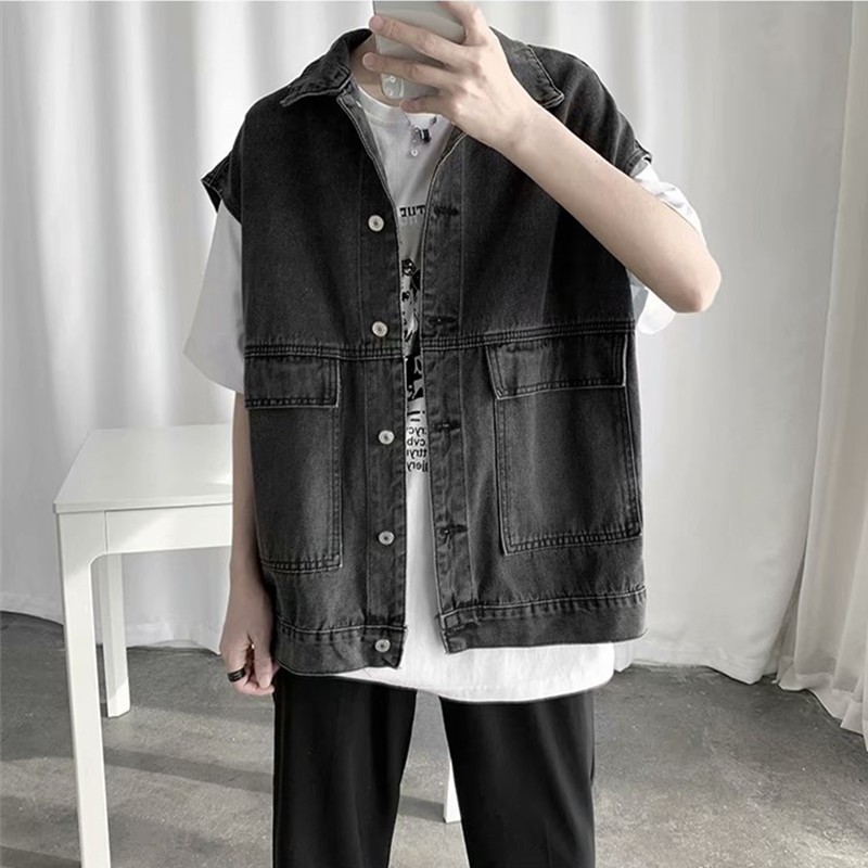 Áo Khoác Denim Sát Nách Form Rộng Thời Trang Dành Cho Nam | BigBuy360 - bigbuy360.vn