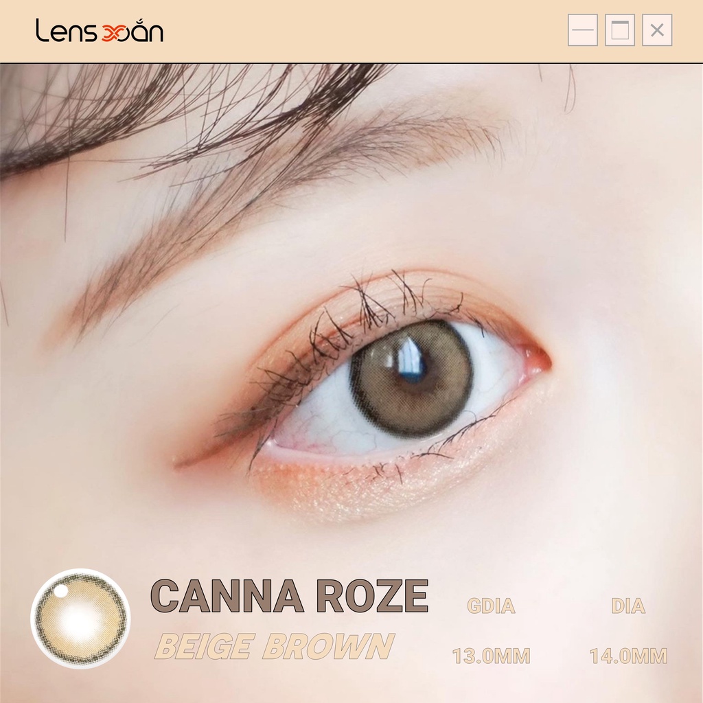 KÍNH ÁP TRÒNG CANNA ROZE BEIGE BROWN CỦA IDOL LENS: LENS NÂU LẠNH PHA KHÓI HẠN 12 THÁNG | LENS XOẮN (GIÁ 1 CHIẾC)