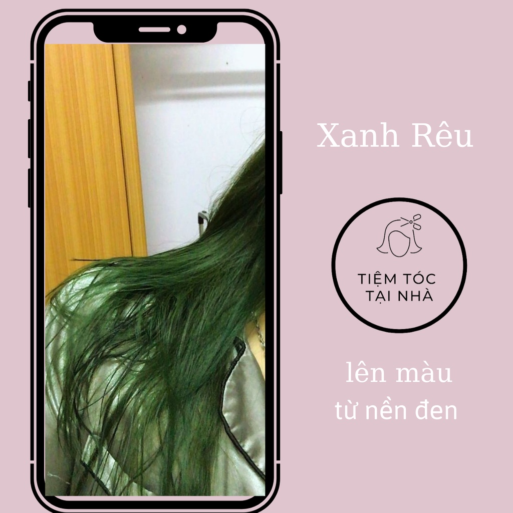 Thuốc Nhuộm Tóc màu XANH RÊU tặng kèm oxy và gang tay
