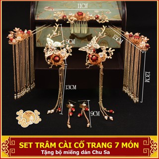 Set trâm cài cổ trang 7 món Tĩnh Vân Các (có sẵn)