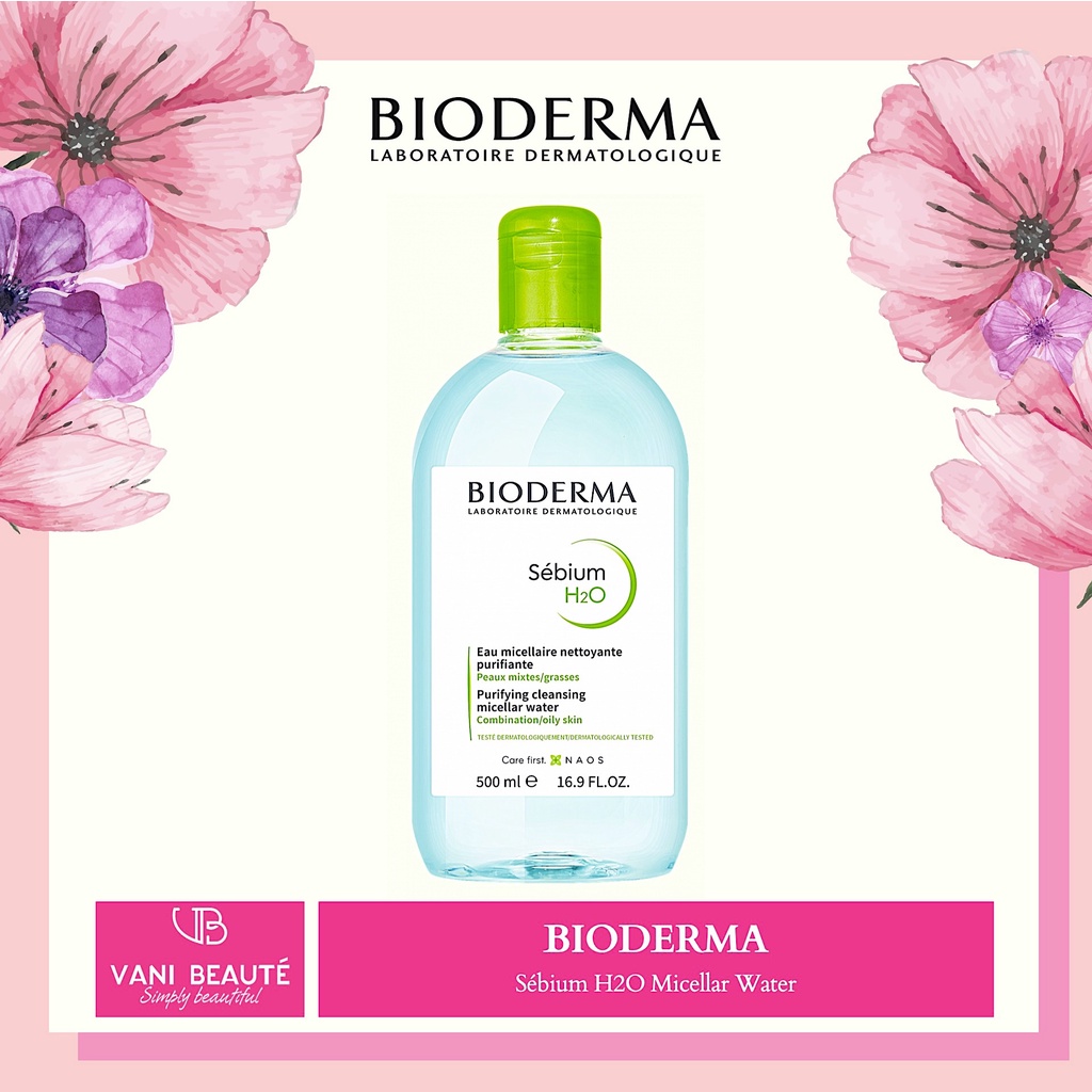 Dung dịch làm sạch và tẩy trang công nghệ Micellar Bioderma Sebium H2O 500ml dành cho da hỗ hợp đến da dầu