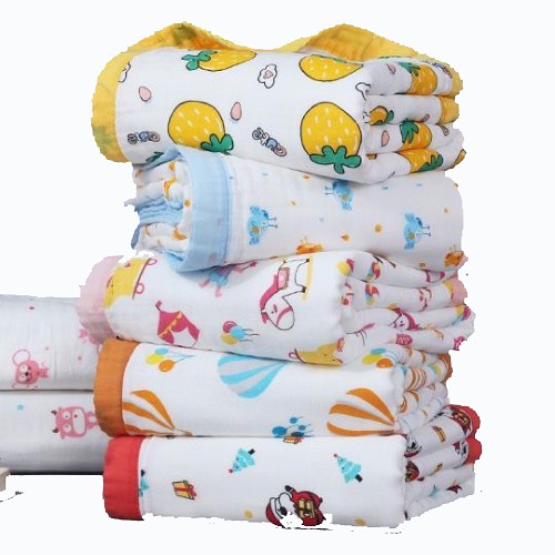 [CHUBBYSHOP] Khăn tắm vải cotton 4 lớp bo viền đa năng cho bé Mom Trusted