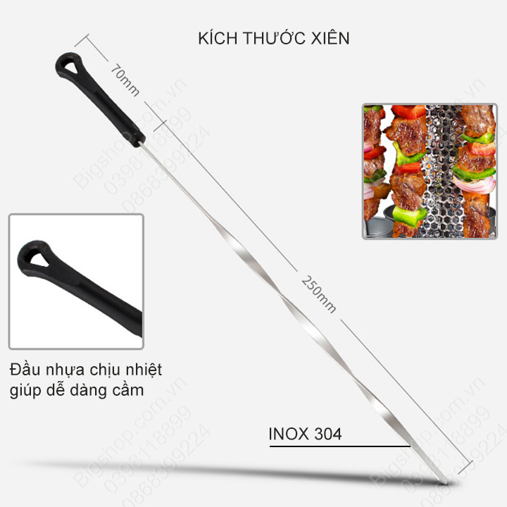 Lò nướng thịt xiên đứng bằng điện-loại 6 xiên inox 304 (Sẵn hàng-Hà nội)