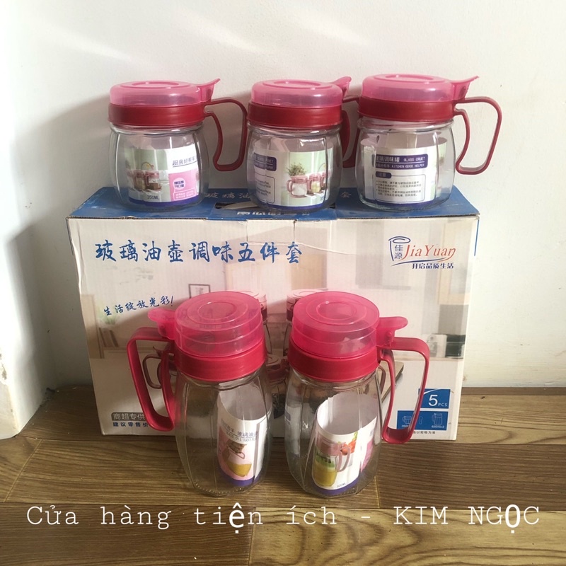 BỘ ĐỰNG GIA VỊ THUỶ TINH 5 MÓN