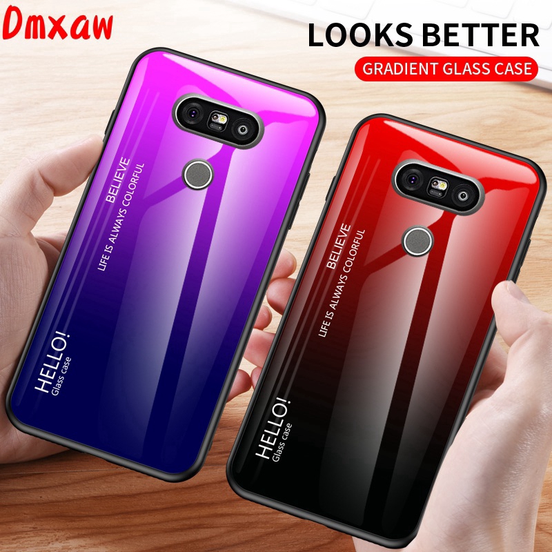 Ốp điện thoại kính viền dẻo sang trọng cho LG G7 G6 G5