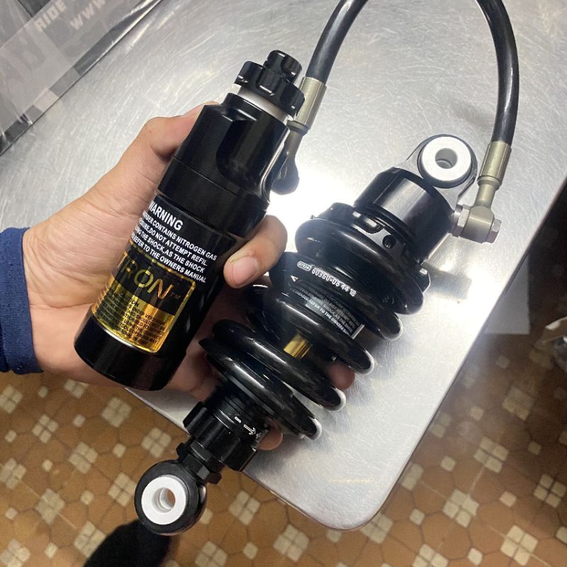 Phuộc nhún sau Nitron Full đen bình dầu cho Ex 135 Ex 150 Ex 155 ...