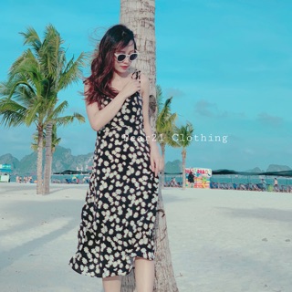 🌼 [ FREE SHIP] VÁY HAI DÂY HOA CÚC ĐI BIỂN (ảnh thật)