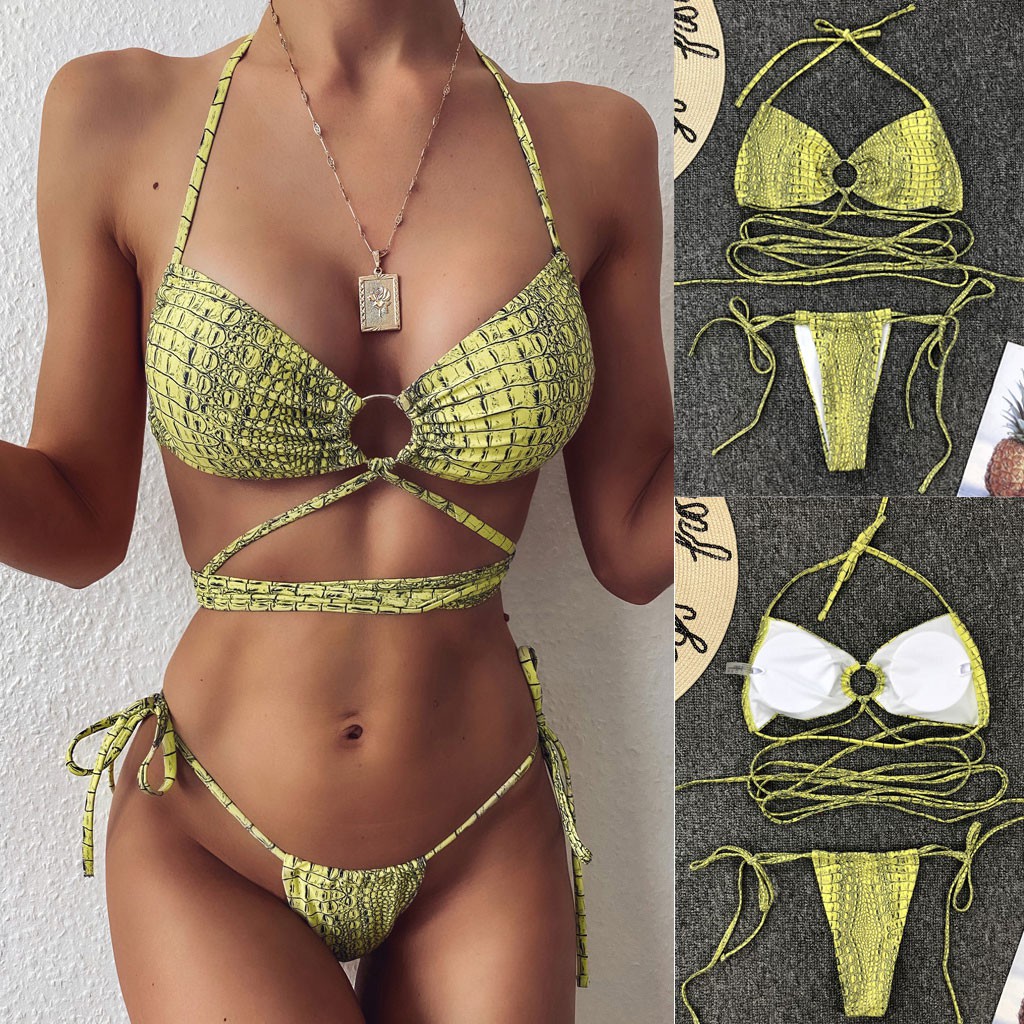 Bikini Nữ In Da Rắn Có Đệm Nâng Ngực