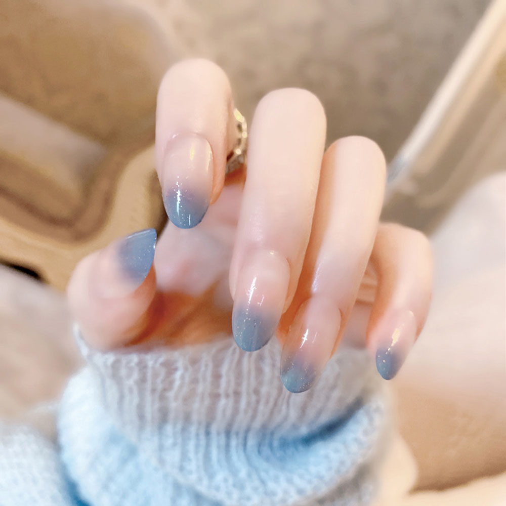 Set 24 Móng Tay Giả Họa Tiết 3D Chống Thấm Nước Kèm Keo Dán