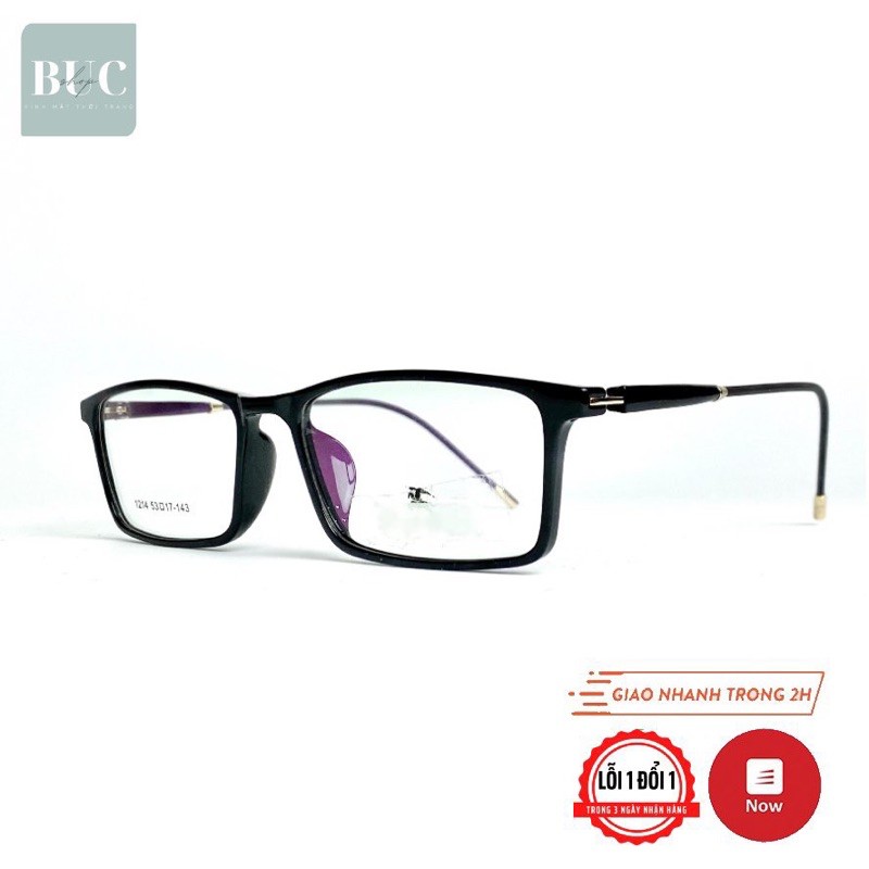 Gọng kính 1214 hot BUCSHOP nhựa dẻo dáng vuông nam nữ | BigBuy360 - bigbuy360.vn