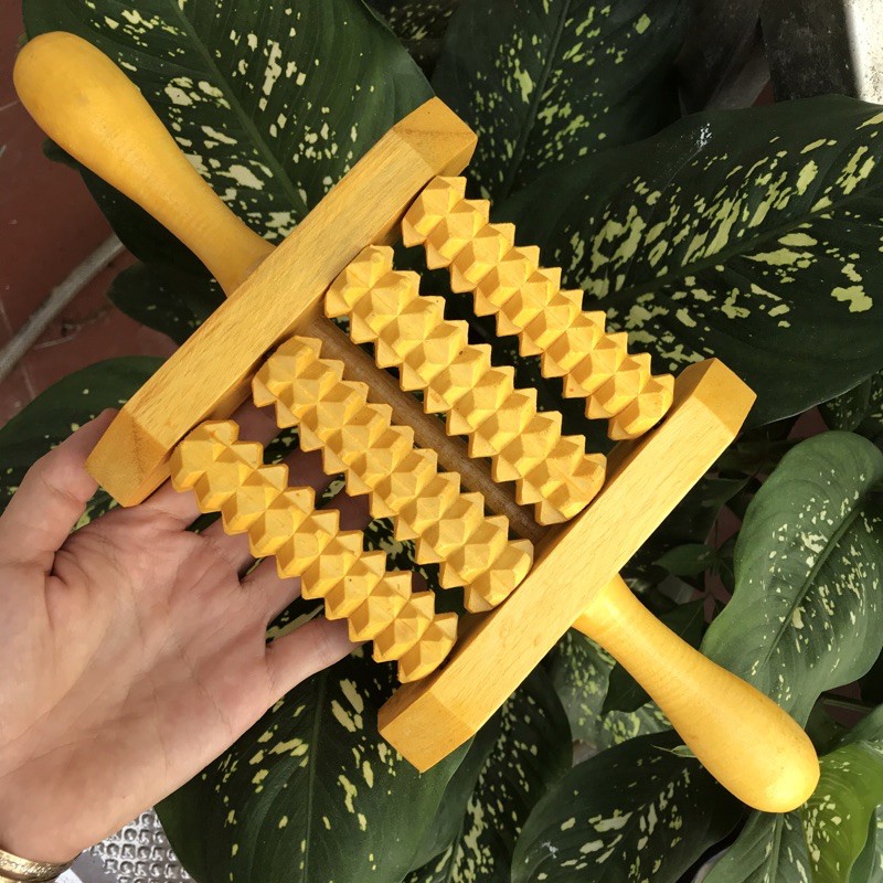 Dụng cụ lăn bằng gỗ tự nhiên Masage toàn thân Đa Năng - Giúp lưu thông máu - MH896 - HAHANCO