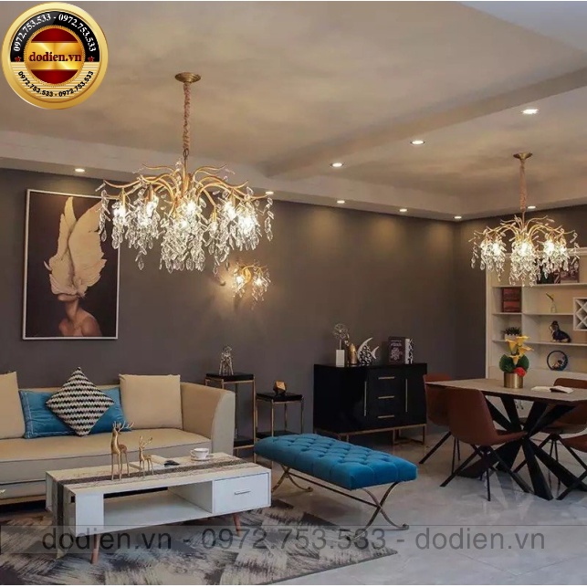 Đèn chùm phale rũ 9 bóng , đèn thả decor phòng khách phòng ngủ hiện đại