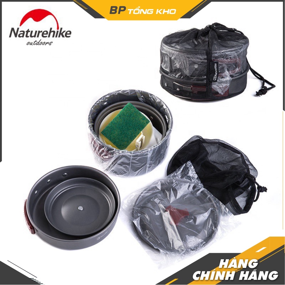 Bộ nồi dã ngoại 4 in 1 NatureHike NH15T203-G dành cho 2-3 người