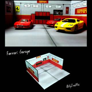 64 Scale Ferrari Garage Diorama Papercraft