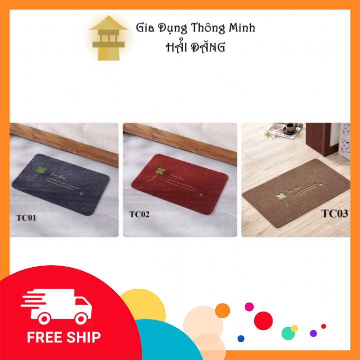 Thảm Trải Sàn, Thảm Chùi Chân Sợi Lông Thô Làm Sạch Bụi Giầy Chống Trượt Thêu Cỏ 4 Lá