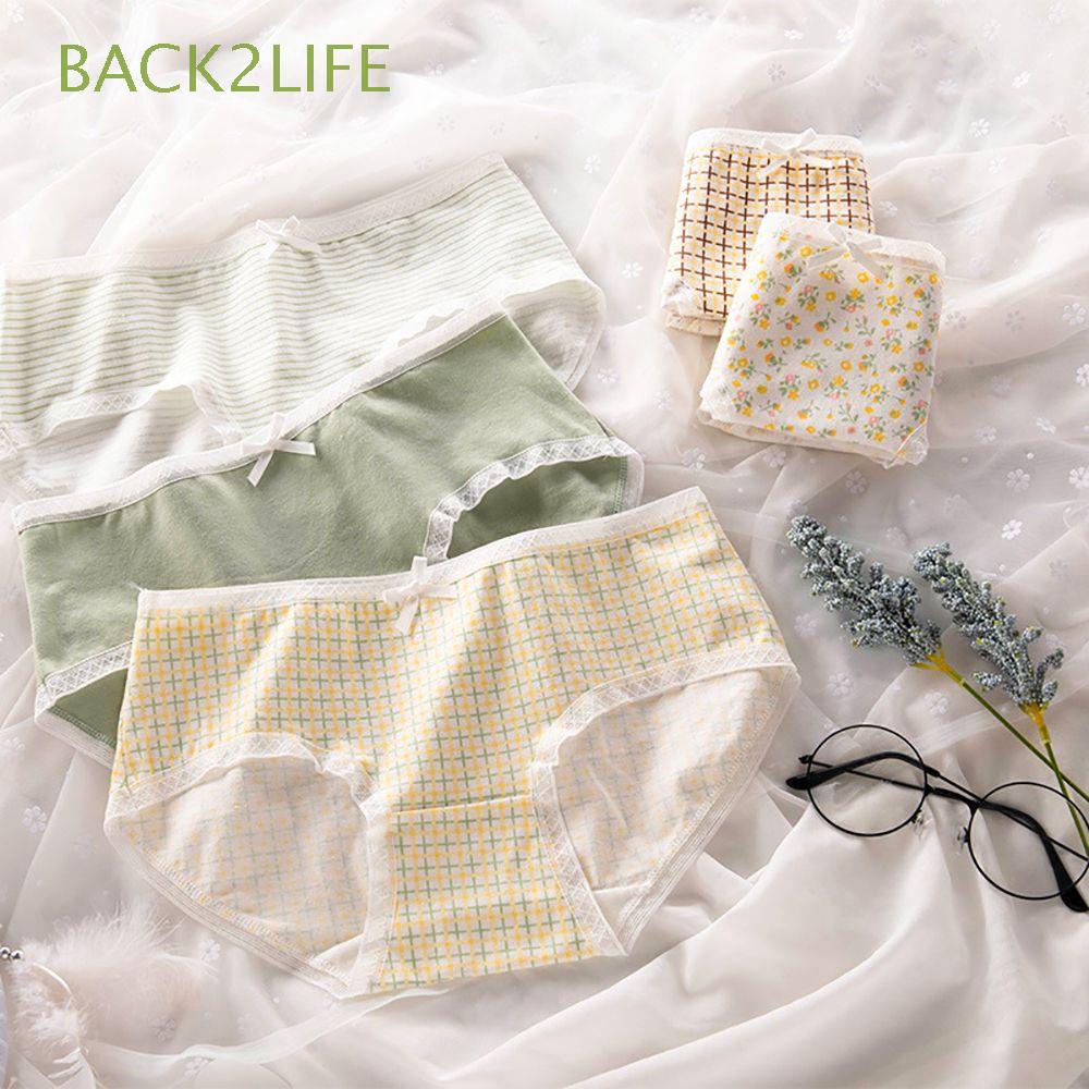 Set 2 Quần Lót Nữ In Hoa Phối Ren Gợi Cảm