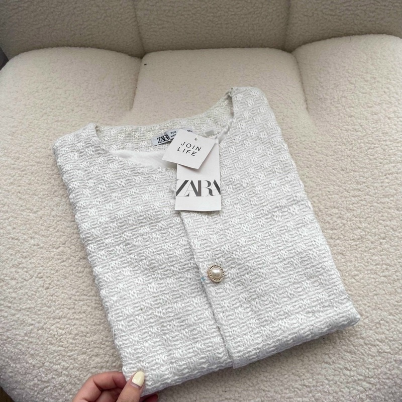 Áo dạ tweed cộc tay