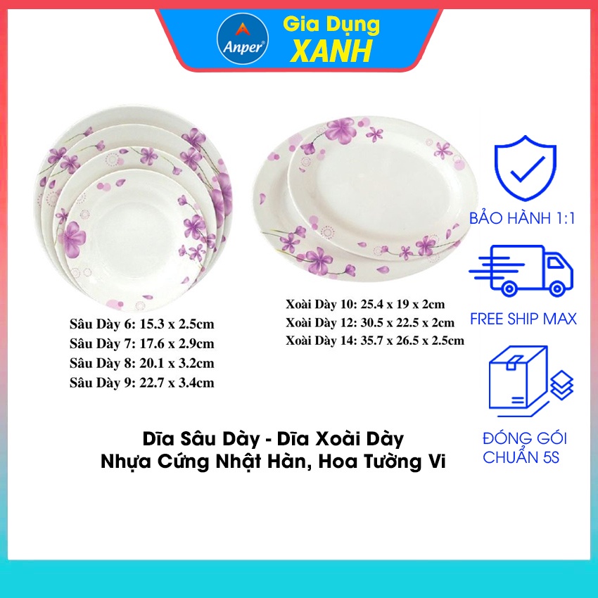 Đĩa dĩa nhựa melamine ANPER cao câp A5 dùng gia đình và nhà hàng sang trọng an toàn