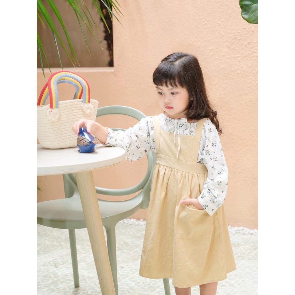 8-20kg Set váy yếm phong cách Hàn Quốc cho bé gái cực xinh mozikids 2022