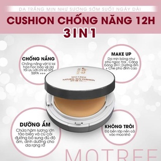 Phấn nước mỏng mịn, che phủ tốt, lâu trôi cushion chống nắng motree sâm lựu spf50+ pa+++