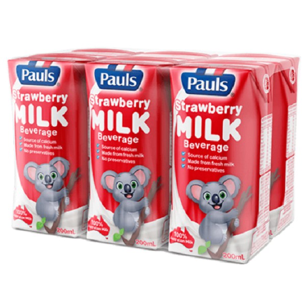 Sữa tươi Pauls (Úc) 200ml đủ vị nguyên keml, dâu, socola date mới nhất  (1y+)