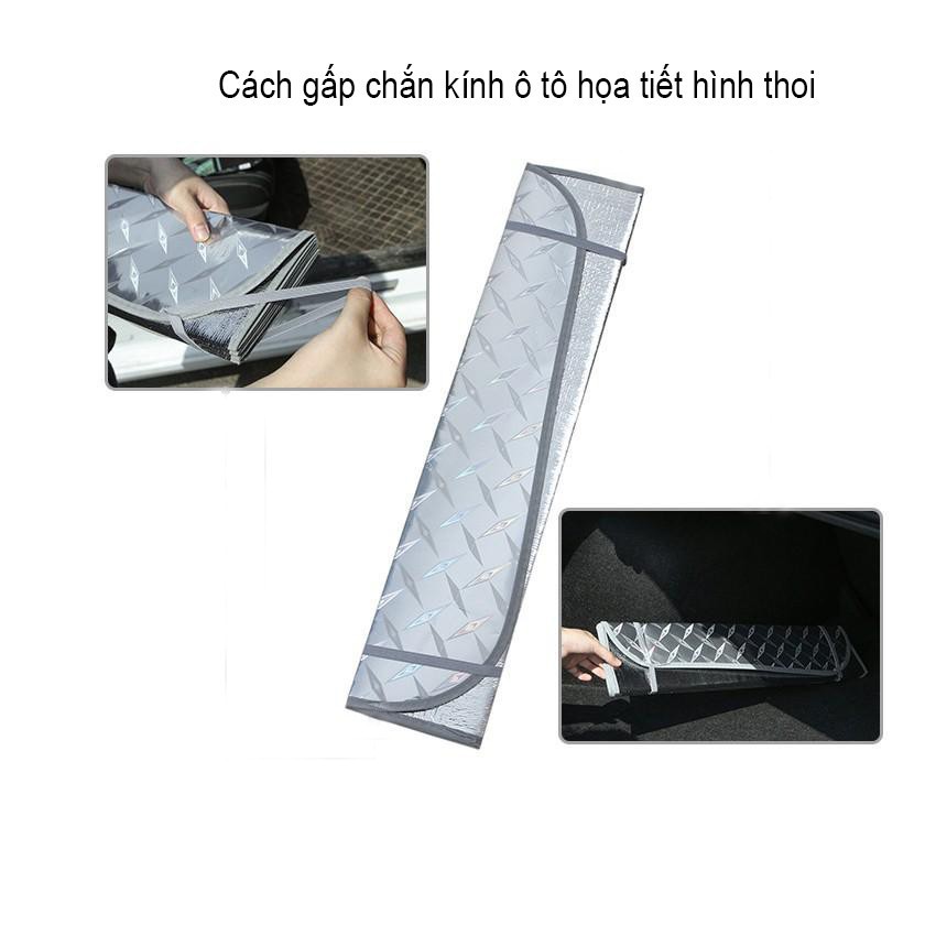 Tấm chắn nắng kính lái xe ô tô, xe hơi chất liệu xốp phủ bạc cho xe 4-5 chỗ