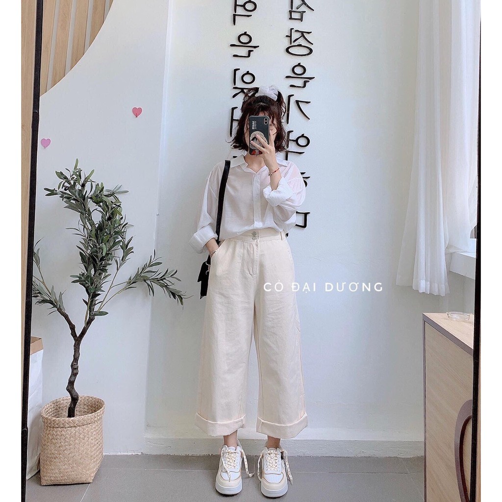 Quần Thô Ống Suông Phong Cách Hàn