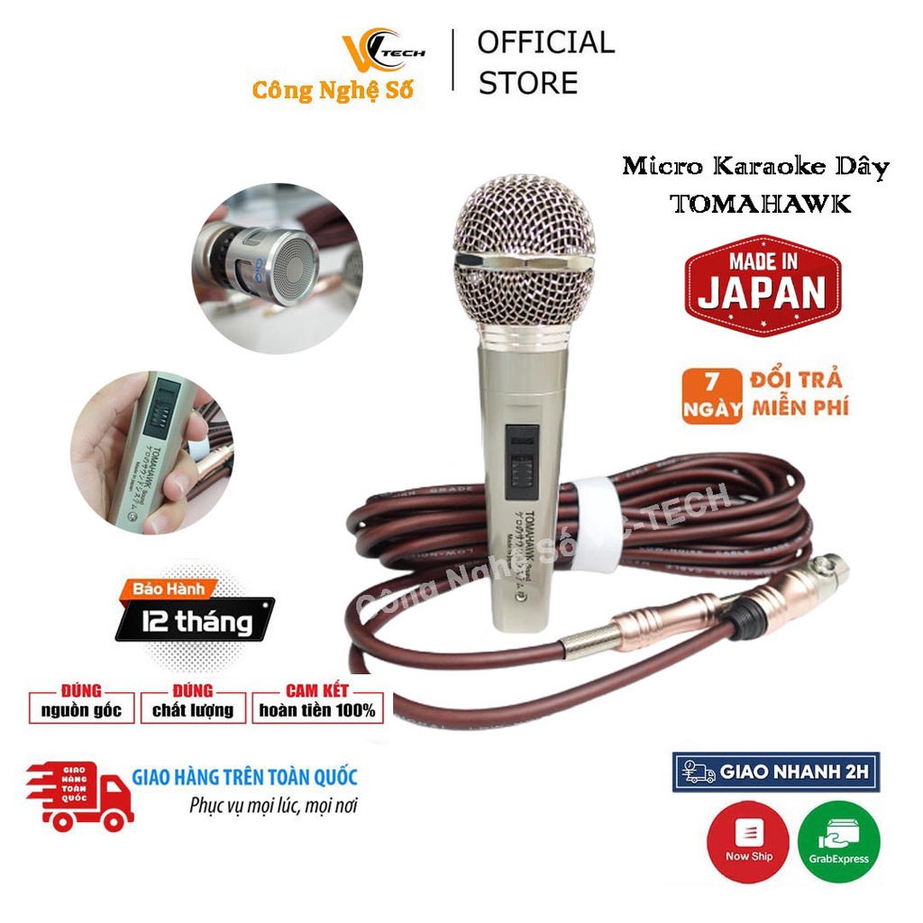 Micro Có Dây Cao Cấp Tomahawk | Micro Thu Âm, Lọc Tạp Âm Cực Tốt, Sản Phẩm Chất Lượng Đến Từ Nhật Bản