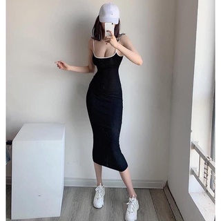 váy nữ đầm body váy 2 dây nhọn viền len tăm 290k váy nữ đầm body sang chảnh Annastore