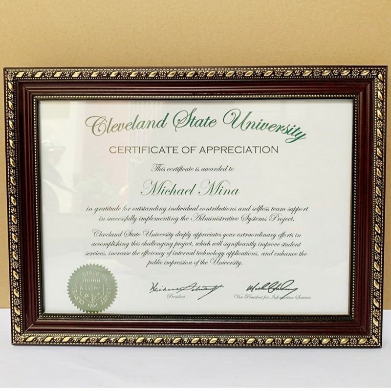 Khung băng khen,giấy khen,mã 518 hàng loại đẹp kt A4 (21x30)