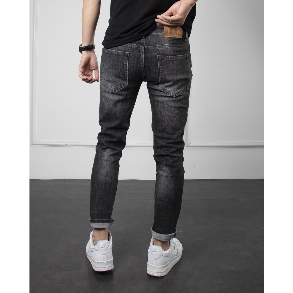 Quần jean nam skinny xám rách & đen rách gối Nigo ống ôm co giãn cao cấp