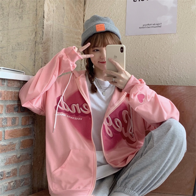 SUXI Áo Khoác Hoodie In Chữ Thời Trang Nữ Tính