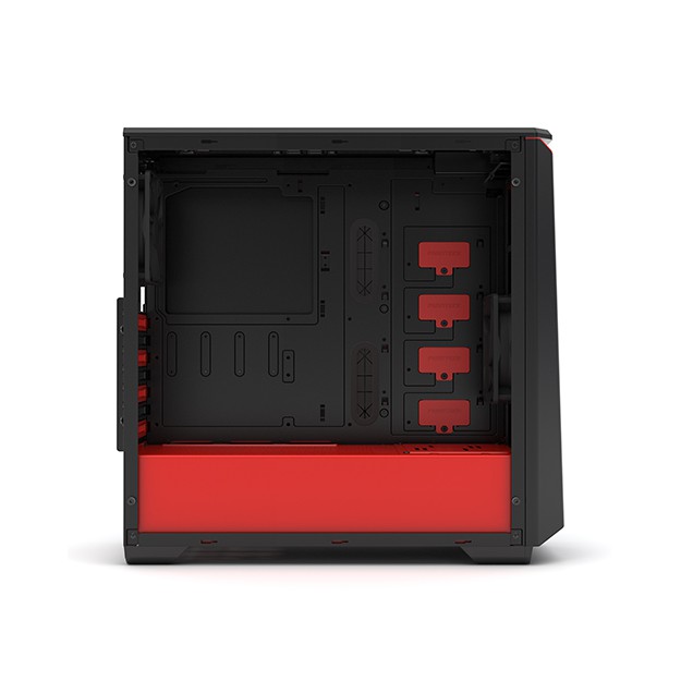 Phanteks Eclipse P400 Black/Red Tempered Glass - RGB Illumination Mid-Tower Case