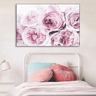 Tranh in vải canvas Hoa Mẫu đơn 60x90 giá đã kèm khung viền