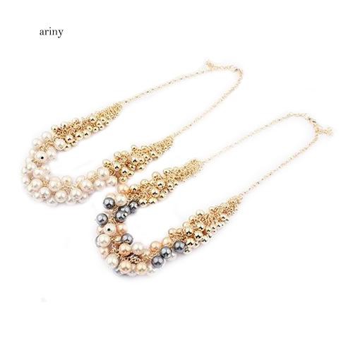 ★Vòng cổ Đa LớP ĐíNh NgọC Trai Giả ThờI Trang