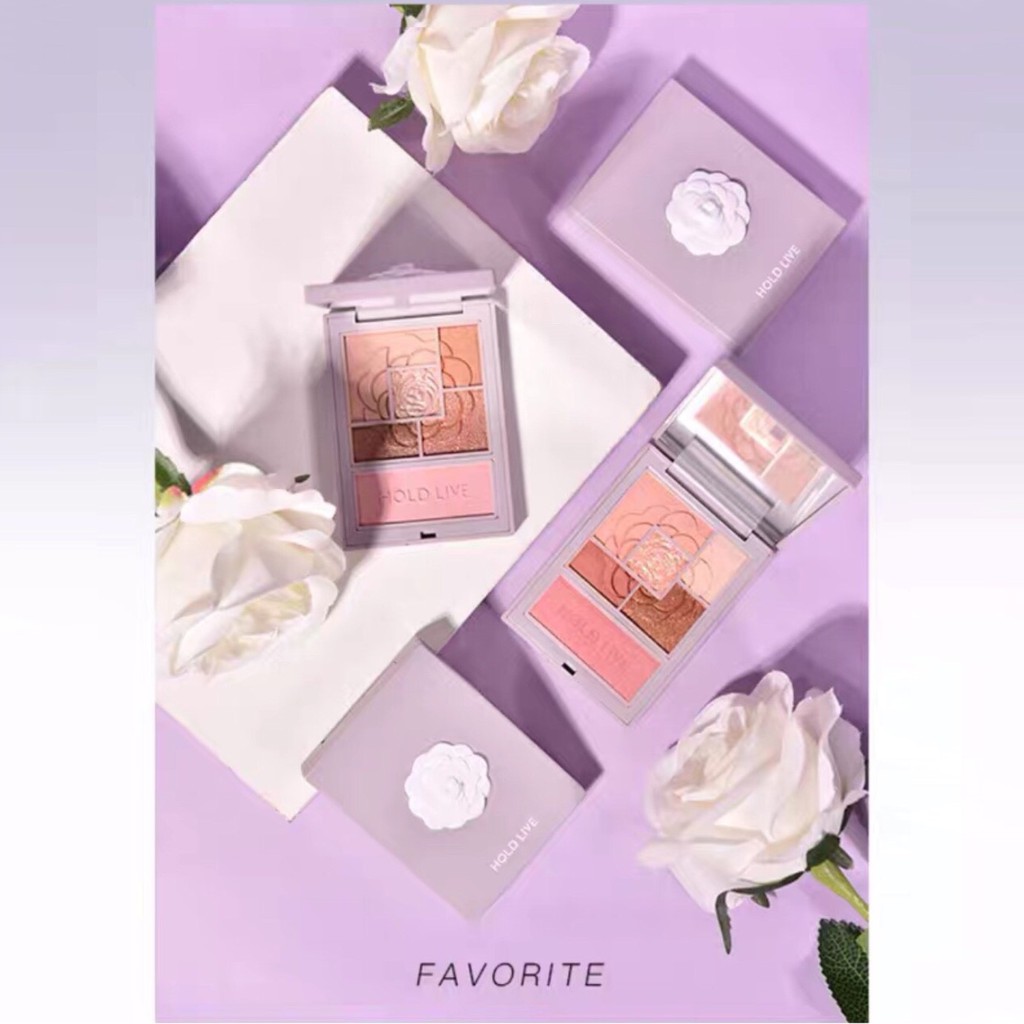 Bảng phấn mắt 6 màu HOLD LIVE kèm phấn má highlight Favorite Silk Satin Eyeshadow tông cam đào hồng đất HL399 HLIV68 | BigBuy360 - bigbuy360.vn