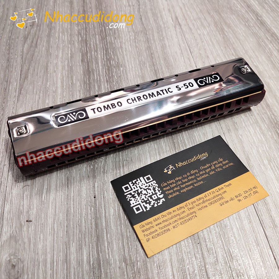 Kèn harmonica Chromatic Tombo S-50 với 50 note 2 hàng lỗ tách biệt độc đáo Có Clip Thực Tế