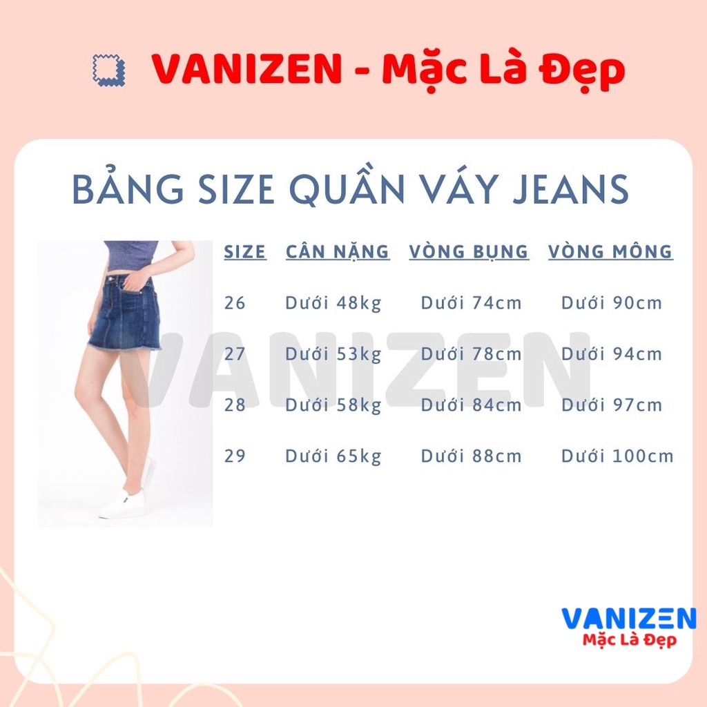 Chân váy jean nữ có quần bên trong đẹp lưng cao cạp cao trơn gân gấu tua rua hàng hiệu cao cấp mã 411 VANIZEN