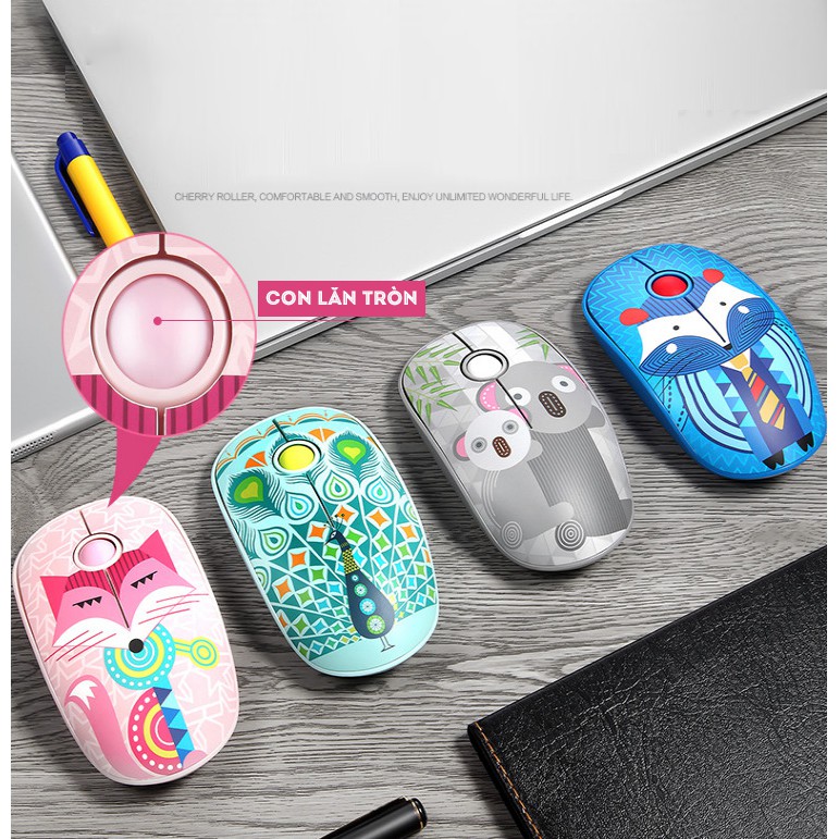 Chuột Không Dây Wireless Mouse Fude Kawayi V8, Hình Siêu Cute - Chính Hãng