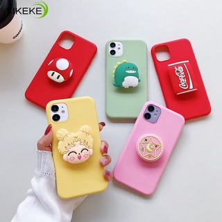 3D Silicone lovely Cartoon Phone Holder Case For Samsung Galaxy Note 10 Plus 10+ 9 8 5 J8 2018 A6 Plus 2018 Case Cute Stand Cover 