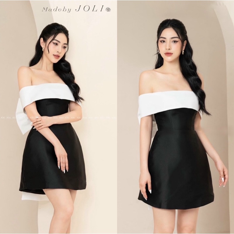 Ms1244v ĐẦM XOÈ DỰ TIỆC TRỄ VAI NƠ LƯNG FULL SIZE S/M/L/XL